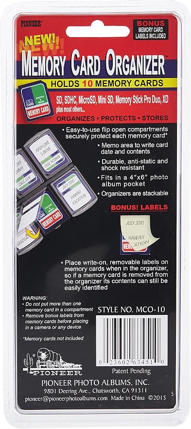 Pioneer 10 Compartment Memory Card Organizer (Pack of 2) - Image 2