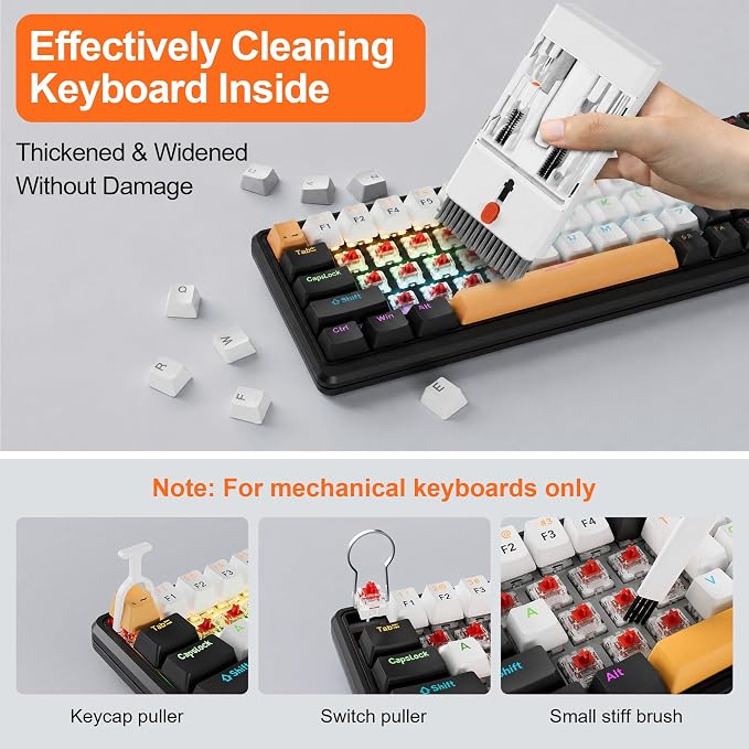Keyboard Cleaner Laptop Cleaning Kit 22-in-1 | Computer Screen Cleaning Brush Tool, Multi-Function Electronic Device Cleaner Kit for MacBook, iPhone, Earbud, Camera Lens - Image 4
