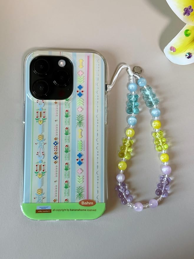 Drawwind Phone Charm Beaded Wristlet Strap Universal Cell Phone Lanyard Cute Bracelet Wrist Strap Beaded Chain String Handmade Accessories for Case Camera Bags (Gummy Bear) - Image 4