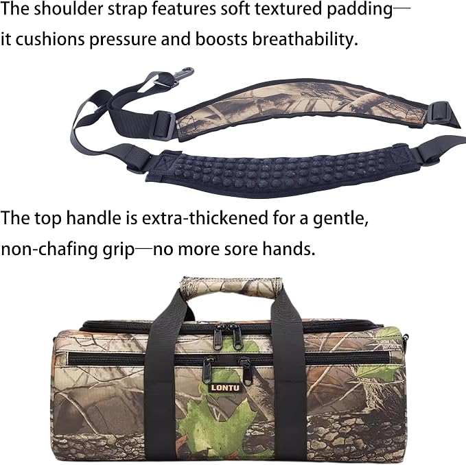 ZZQ&CCF Camera Lens Pouch Case for Canon RF 200-800/100-500,for Sony FE 200-600mm F5.6-6.3G,Compatible with Nikon Z 180-600, Portable Compact Outdoor Telephoto Lens Photography Bag -Jungle Camo - Image 2