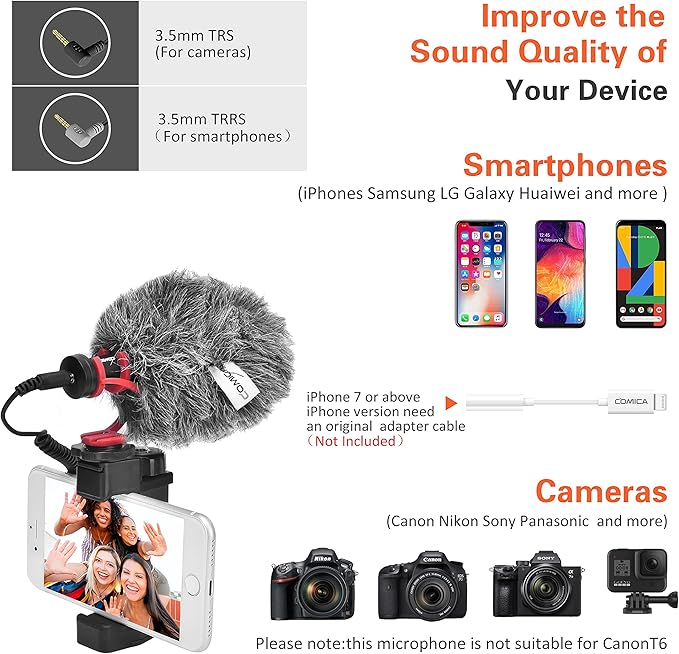 COMICA CVM-VM10II Universal Shotgun Microphone for Camera, iPhone, Android | Noise Cancellation, Cardioid Polar Pickup, Professional Video Mic for YouTube, TikTok, Vlog, Interview, Video Recording - Image 5