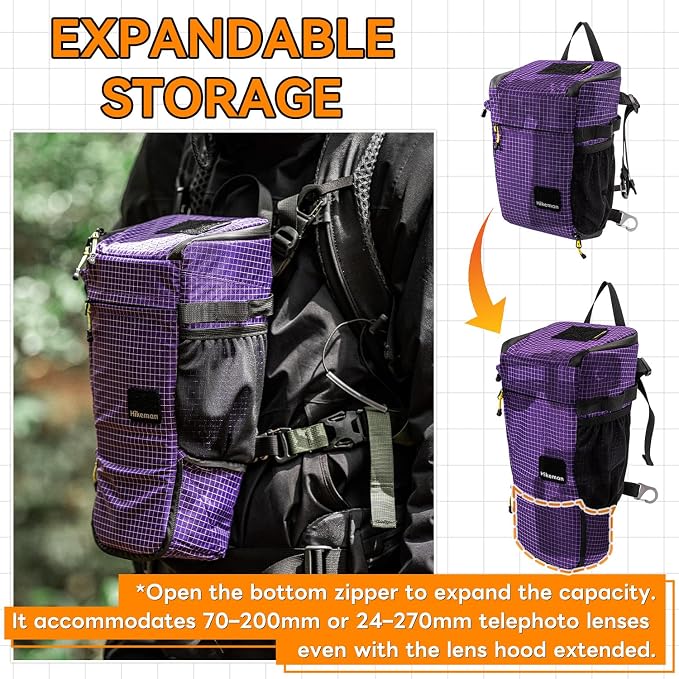 HIKEMAN Shoulder Bag Case for Camera - Outdoor Waterproof Shockproof Camera Bag,Detachable Strap for Daily Use,Travel,Cycling Climbing(Black) - Image 2