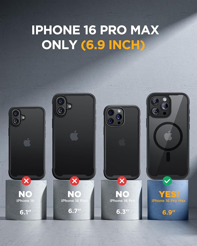 miracase Privacy for iPhone 16 Pro Max Case, 25° Anti-Spy, Black | Built-in Privacy Screen Protector, Compatible with MagSafe, Full Camera Protection, 360° Full Body Shockproof Phone Case 6.9" - Image 7