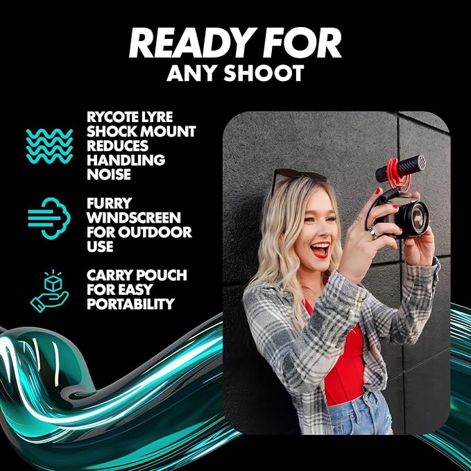 Movo VXR10-AI v2 Shotgun Microphone with AI Noise Cancellation - Camera Microphone for DSLR, Smartphone & Computer - Supercardioid On-Camera Mic with 3.5mm & USB-C Cables - Latest Version - Image 7