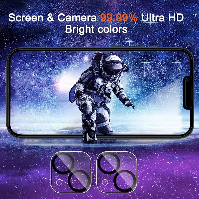 Ferilinso Privacy Screen Protector for iPhone 13/14, Tempered Glass | 2 Pack, 9H+ Hardness, Military-Grade Shatterproof, Case Friendly, Easy Installation Bubble Free, with Camera Lens Protector - Image 5