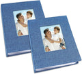 Vienrose 4x6 Mini Photo Album, 2 Pack, 52 Photos, Blue | Linen Cover, Photo Book, Baby Memory Book, Artwork Postcards Storage by Vienrose