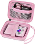 ALKOO Digital Camera Case for CAMKORY, Camera Pouch for KODAK Pixpro -Pink | for Lecran/for VAHOIALD Point and Shoot Camera, Hard Carrying Case with Mesh Pocket, Compact for Vlogging, Travel and Storage by ALKOO