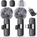 MAYBESTA Wireless Lavalier Microphone for iPhone & Android Phone - Lapel Mini Microphones for Audio Video Recording - 2 Clip on Content Creator Mics for Tiktok YouTube Vlog by MAYBESTA