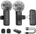 Wireless Lavalier Microphone for iPhone, Mini Mic with LED Display, Plug and Play, Noise Reduction, Phone Microphone for Video Recording, Podcast, YouTube, TikTok (Mic2) by SHINSOTE