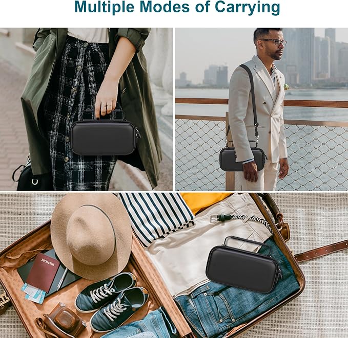Canboc Camera Case for Femivo/brewene/zheozeig/VETEK 4K Vlogging Camera | Vlogging Camera Bag with Removable Shoulder Strap, Mesh Pocket fit Lens, Battery, Cable, Black (Case Only) - Image 3