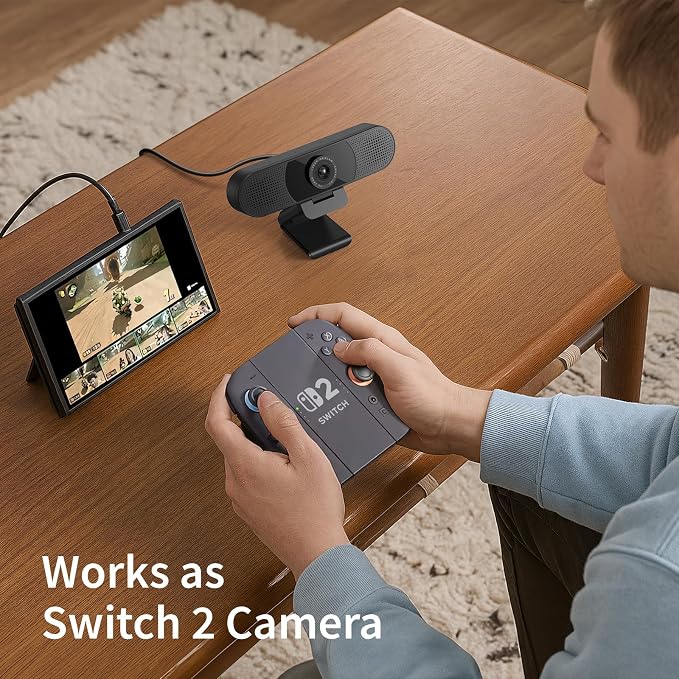 EMEET C960 1080P Webcam with Microphone, 2 Mics, 90° FOV, Computer Camera | USB Type-A & A-to-C Adapter, Fixed Focus, Plug&Play for Zoom/Teams/Facetime/YouTube/Google Meet/Switch 2 Camera, 2025 Version - Image 6
