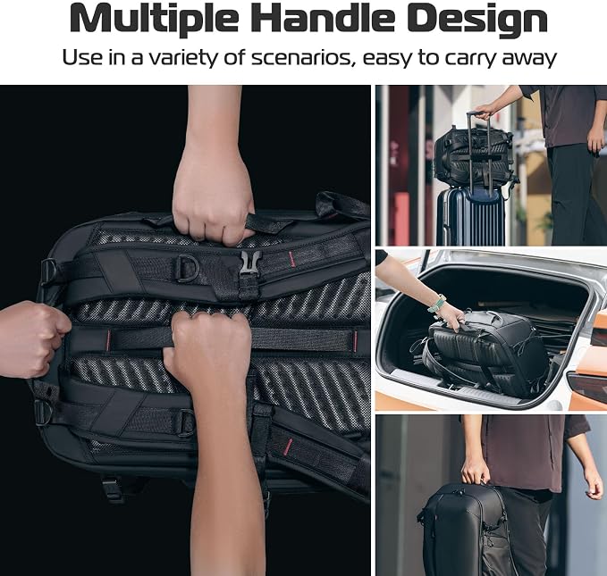 ULANZI 22L Camera Backpack Professional Bag, Water-Resistant Camera Case | Photography Anti Theft Travel for Photographers DSLR Mirrorless Camera Lens Tripod Holder 16" Laptop Black - Image 8