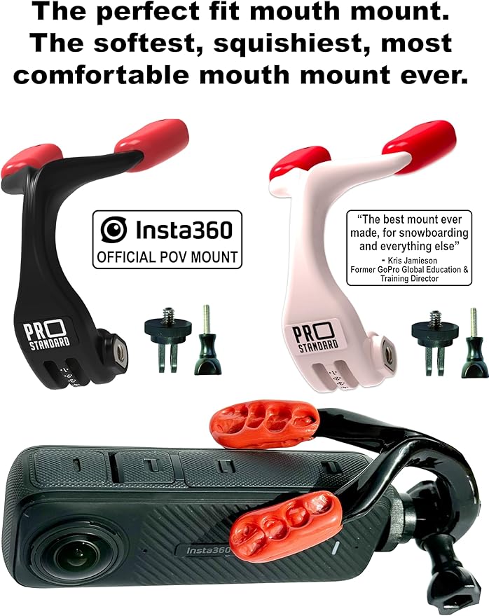 Pro Standard Grill Mount 4.0 - Heat Moldable Bite Mount - Compatible with Insta360, GoPro, DJI, Garmin and All Action Cameras (Black/Red) - Image 5