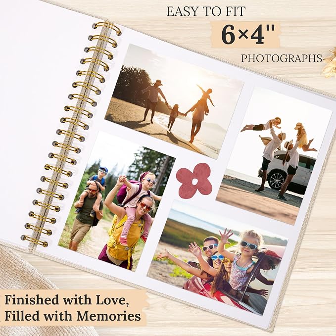 12"x12" Scrapbook Photo Album Linen Cover 40 Sheets 80 Pages White Paper | Blue Hardcover Kraft White Pages Memory Book, for Travel Wedding Guest Book Christmas Baby Shower Fits 4x6 & Instant Photos - Image 3