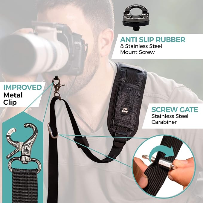 HiiGuy Camera Strap – Regular - Extra Long 32-44 Inch Camera Straps for Photographers – Heavy Duty Camera Shoulder Strap - Image 3