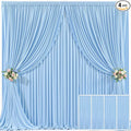 4 Panels Baby Blue Backdrop Curtain for Baby Shower Parties Wrinkle Free Light Blue Curtains Backdrop Drapes Fabric Decoration for Birthday Party Photography 20ft(W) x 10ft(H) by Tao-GePartyDecorations