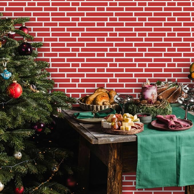 10 x 30 ft Red Brick Wall Backdrop Fabric Brick Photo Background | Large Polyester Brick Backdrop Cover for Photoshoot Home Fireplace Decoration, Newborn Birthday Party Decor - Image 6