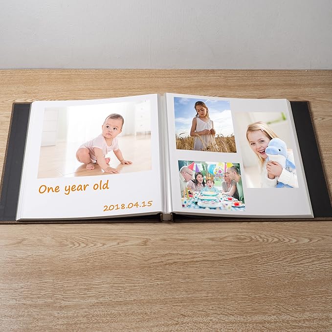 Large Photo Album Self Adhesive Scrapbook Album for 4×6 8×10 Pictures DIY Magnetic Linen Cover Album 60 Pages for Family Wedding Gifts with Metal Pen and Plastic Board - Image 2