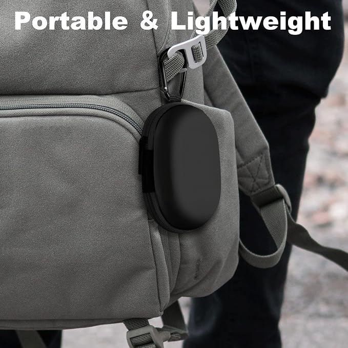 Oval Earbud Case Portable EVA Carrying Case Storage Bag Cell Phone Accessories Organizer with Carabiner for Earphone, Earbud, Earpieces, SD Memory Card, Camera Chips, Black1 - Image 8