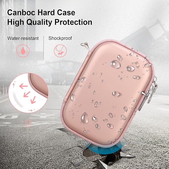 Canboc Carrying Case for HP Sprocket Portable 2x3 Instant Photo Printer | For Kodak Step Wireless Mobile Photo Printer, Zipper Mesh Bag fits Photo Paper Cable, Rose Gold - Image 4