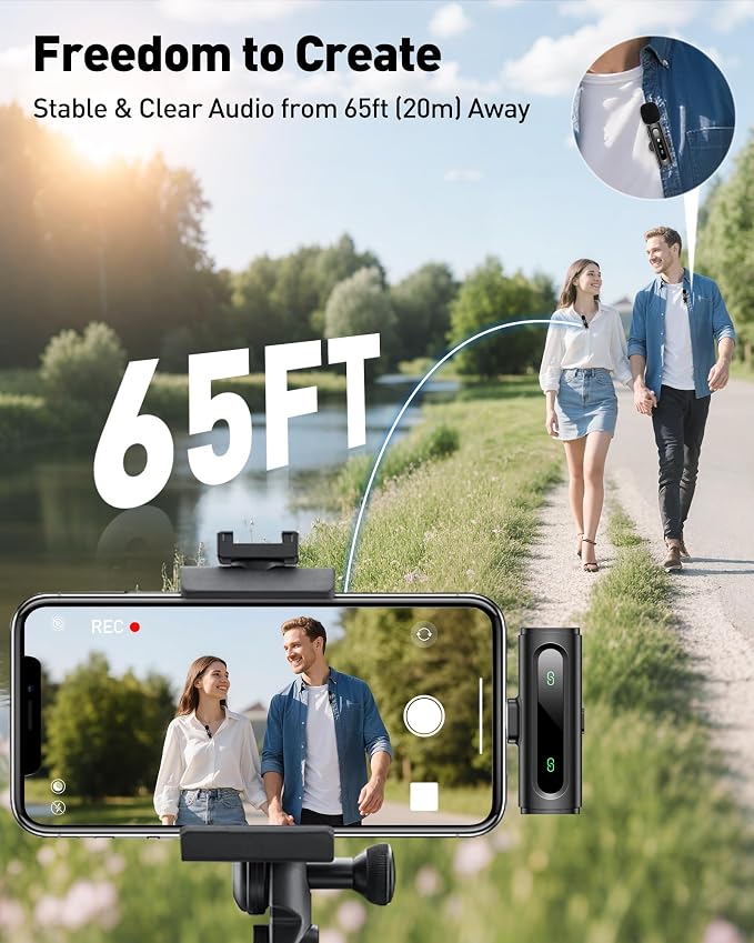 GoorDik Wireless Lavalier Microphone for iPhone Recording Clip-on Mini Mic for iPhone/for iPad Video Recording with Rotatable Clip&Denoise Recording, Portable Mic Set for Content Creators - Image 7