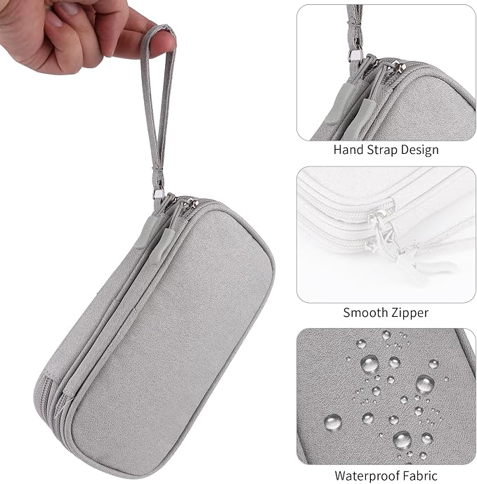 JIAKAI Travel Cable Organizer - Electronics Accessories Bag(Double Layer - Grey) - Image 4