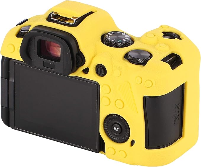 Camera Case for Canon R6 R6II - Silicone Protective DSLR Skin Cover, Detachable Cage, Shockproof, Dustproof (Yellow) - Image 8