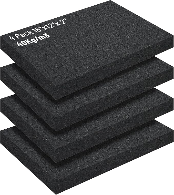 4Pcs Pick and Pluck Foam Sheets for Cases - 16x12x2", Tool Box foam for Toolbox, Gun Case, Camera Case, Pre-Cut Cubes for Customizable Protective Foam Insert Kit - Image 6