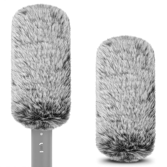 Geekria for Creators Furry Windscreen for 0.8'' (20mm) Diameter Shotgun Microphone, Mic DeadCat Wind Cover Muff, Fluff Cover Windshield Compatible with BOYA, Rode (14cm / 2 Pack) by GEEKRIA