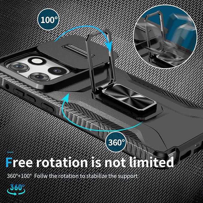 for Moto G Stylus 2025 Case,with Sliding Camera Lens Cover,HD Screen Protector,360° Rotating Kickstand,AYMECL Military-Grade Shockproof Protective Cover for Motorola G Stylus 5G 2025,Black - Image 5