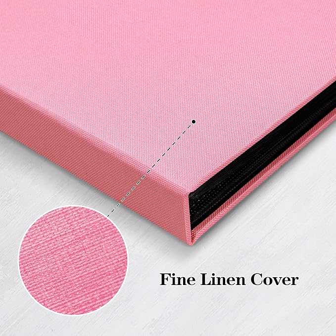 Mublalbum 2 Pack Small 8x10 Photo Album, 52 Pockets, Linen Cover,Pink | Linen Cover, Portable Mini Picture Book, Holds 52 Vertical Pockets for Artwork Postcards, Picture Storage - Image 5