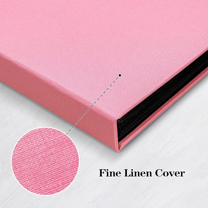 Mublalbum 2 Pack Small 4x6 Photo Album, 52 Pockets, Linen Cover,Pink | Linen Cover, Portable Mini Picture Book, Holds 52 Vertical Pockets for Artwork Postcards, Picture Storage - Image 5