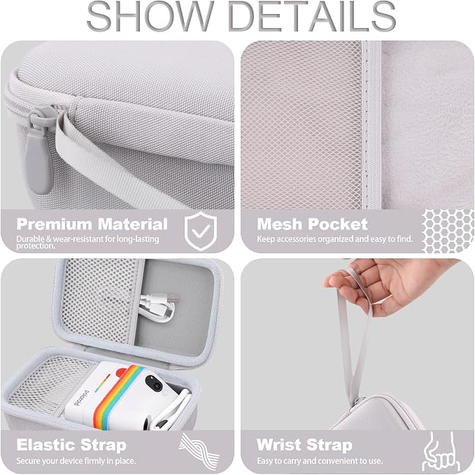khanka Travel Case for Polaroid Go Generation 3 Mini Instant Camera,White | Fits for Polaroid Go Generation 2(6282),Accessory Storage Pocket, Travel-Ready Portable Storage,Case Only - Image 4