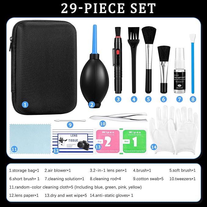 Camera Cleaning Kit for DSLR & Mirrorless Cameras - Camera Accessories Lens, Sensor & Camera Lens Cleaning Kit, Perfect Photographer Gifts, Accessories Sensor Cleaning kit - Image 2