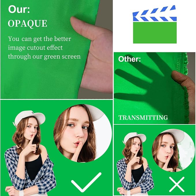 BEIYANG 10 Ft x 20 Ft Photography Backdrop Green Screen, Green Background Non-Reflective Fabric Wrinkle Resistance Photo Background for Photo Studio Shooting Props - Image 5