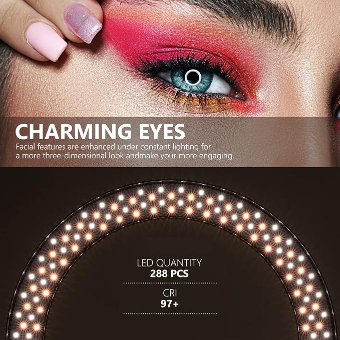Neewer 18-inch RGB Ring Light with APP Control, Dimmable Bi-Color 3200K-5600K CRI 97+ LED Ring Light with Stand, 0-360 Full Color, 9 Scenes Effect for Selfie/Makeup/Party/Vlog/YouTube/Photography - Image 2