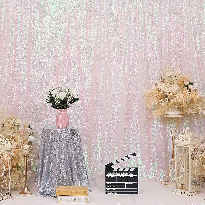 Poise3EHome 8FT x 8FT Iridescent Sequin Photography Backdrop Curtain for Party Decoration, Iridescent - Image 9