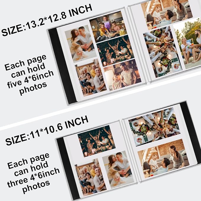 Zesthouse Photo Album Self Adhesive Pages, 60 Pages Magnetic Scrapbook Albums with Sticky Page, Photos Album Holds 8x10 & 5X7 & 4x6 & 6x8 & 3x5, Large Picture Book Ideal Gift for Family Wedding Baby - Image 5