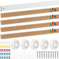 Threehoney 15 Pcs Cork Strips 48"x1" Bulletin Bar Strip, Aluminum Wall Trim | Brown Cork Boards with Accessories, Notes Photos Memos Display, for Wall Organization Classroom Office Home by Threehoney