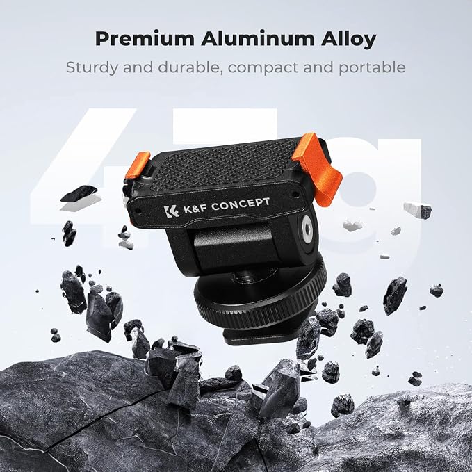 K&F CONCEPT Cold Shoe Mount Compatible with DJI Osmo Nano/Osmo Action 6 | Action Camera Magnetic Quick Mount Holder, Tripod Adapter Hot Shoe Camera Connector with 1/4" Screw Hole, PP08 - Image 5