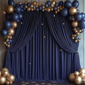 ESGOTBME 40x10ft Wrinkle Free Navy Blue Backdrop Curtain for Parties Soft Fabric Drapes Wedding Curtain Backdrop for Birthday Party Decorations Background for Photography 5x10ft, 8 Panels by ESGOTBME