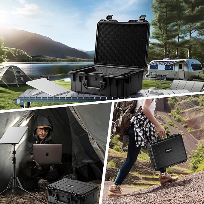 UBeesize Starlink Mini Travel Case, Waterproof Hard Carrying Case | Waterproof Hard Shell, Precision-Cut Foam, Accessory Storage, Portable Carry Handle, For Starlink Mini Travel - Image 5