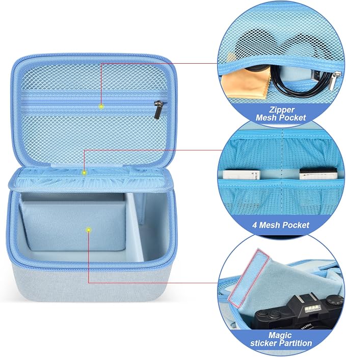 ANKHOH Vlogging Camera Case for Duluvulu/Zostuic/YIGLLO/Gavonde/Canon/Kodak | SD Card & Battery Storage, Accessory Pocket, Travel Carrying Bag, Case Only, For Creators Photography & Travel, Grey - Image 7