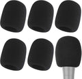 6 Pack Foam Microphone Covers, Thick Handheld Mic Windscreen Pop Filter for Standard Microphones, Washable Sponge Sleeve for KTV, Singing, Podcasting and Stage Performance (Black) by QIEIMUFHD