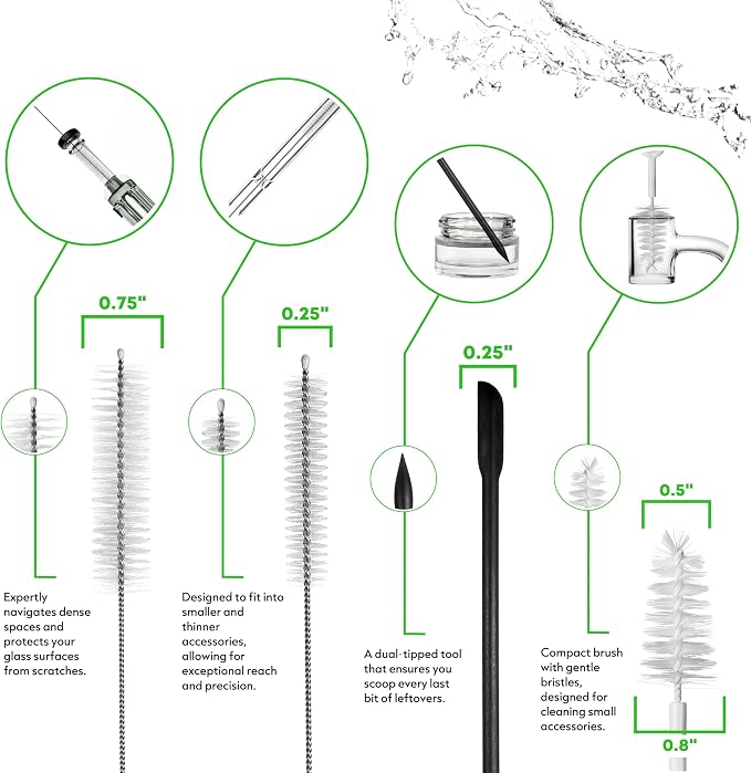 Pipe Perfect Original Cleaning Brush Set – Multi-Size Detail Brushes for Glass, Bottle, Tube & Narrow Openings | Deep Cleaning Kit for Hard-to-Reach Areas | Durable Reusable (Original Pack) - Image 4