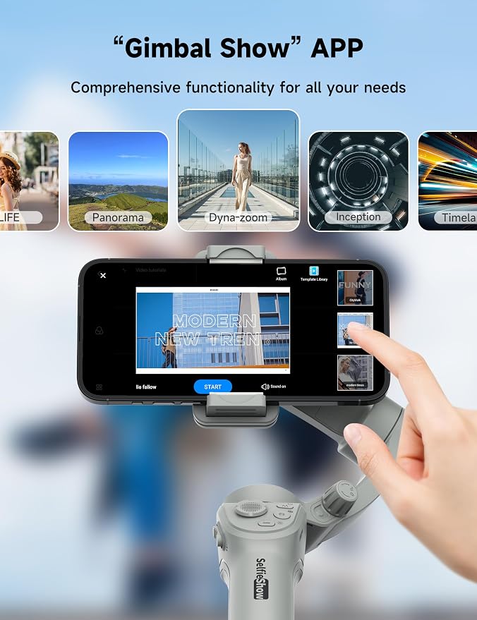 Gimbal Stabilizer for Smartphones, 3-Axis Phone Gimbal, Intelligent Gimbals with Face/Object Tracking, Portable and Foldable, Vlogging Stabilizer for Android and iPhone 15 14 13 12, YouTube TikTok - Image 6