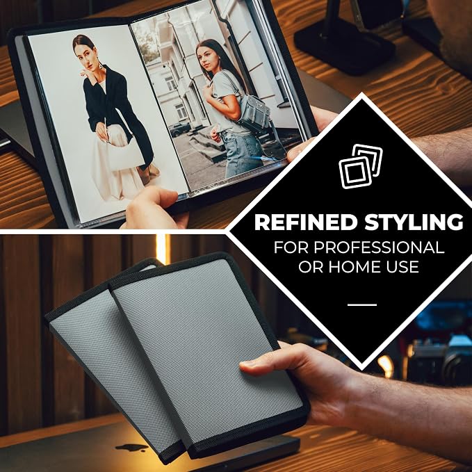 Dunwell 5x7 Photo Album & Art Portfolio Binder, 24 Sleeves, 2-Pack | Displays 48 Pages, 24 Clear Sleeves, Black Mounting Paper, Organizer for 5x7 Photos - Image 5