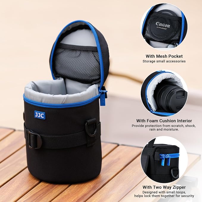 JJC Medium Camera Lens Case for Canon EF 24-70mm F/2.8L II Below 3.9x6.5'' | Camera Lens Carrying Bag for Canon EF 85mm F/1.2L II,EF 50mm F/1.2L,Tamron SP 70-300mm F/4-5.6 A005 & Di VC USD,FE 90mm F/2.8 - Image 4