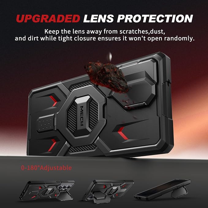 TONGATE Magnetic Stand for Samsung Galaxy S26 Ultra Case, Compatible with Magsafe, [Camera Cover & 2 Front Frames][Military Drop Protection]S26 Ultra Case Built-in Screen Protector & Belt Clip,Black/P - Image 5