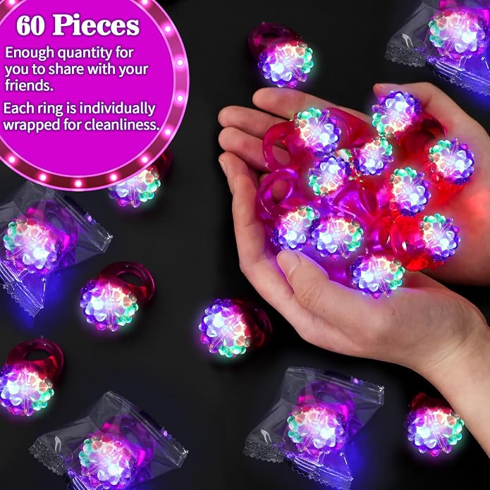 LACGO LED Flashing Finger Toys - Blinking Bumpy Finger Toys Finger Light Adult Novelty Favor Glow up Flashing Finger Gift for Easter Party Birthday Classroom Prizes - Image 6